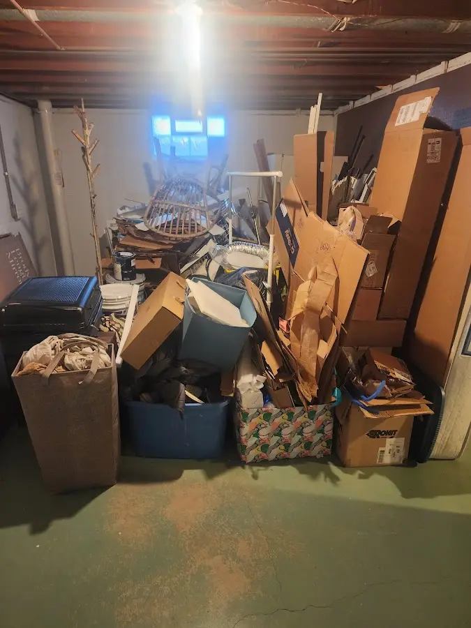 Roll-off dumpster container at job site for 20 Yard Dumpster Rental in Enfield